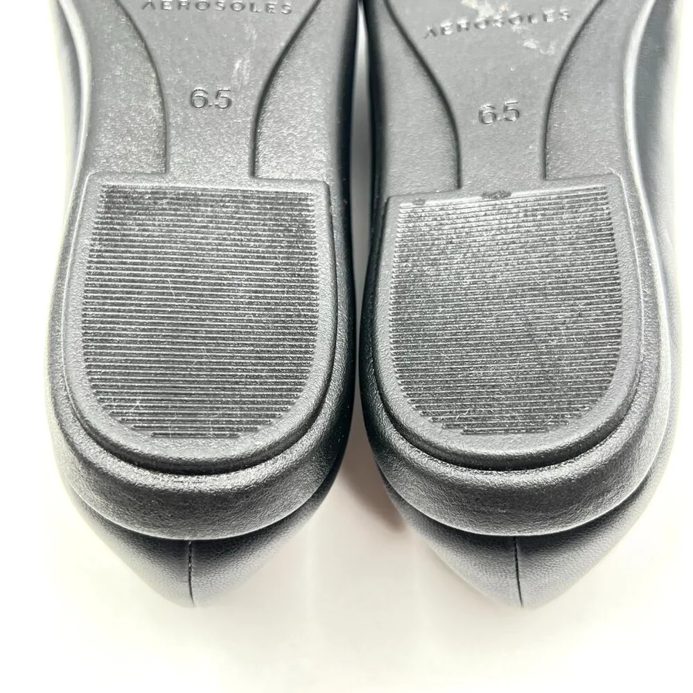 Aerosoles Womens‎ Size 6.5 Homebet Black Slip On Ballet Flats Shoes